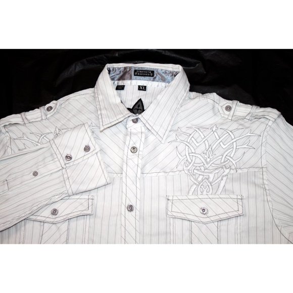Roar Men's Long Sleeve Button Front Western Embroidered Shirt Size XL - Picture 2 of 8